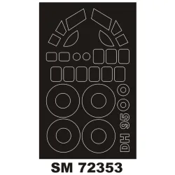 Montex Sm72353 1/72 Painting Mask For Dh.95 Flamingo Outside For Valom Kits