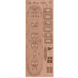 Orel388/3 1/200 Wooden Decks For Paper Model Flat-bottomed Vessel Of The Boulogne Flotilla