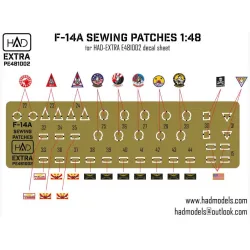 Had Models Pe481002 1/48 F-14a Sewing Patches Vf-1 Vf-84 Vf-111 Photo-etched Part