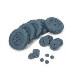 Pimp My Miniatures Afvs35-195 1/35 Sd.kfz 222 Late Road Wheels Set With Spare Weighted Type 1 For Tamiya