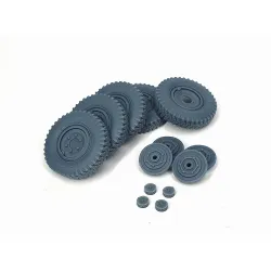 Pimp My Miniatures Afvs35-200 1/35 Sd.kfz 222 Late Road Wheels Set With Spare Weighted Type 3 For Hobby Boss