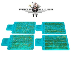 77propeller Prp033 4 Pcs Airbrush Stencils 90 Mm X 60 Mm Wood Texture For Spraying Fine Details Scale 1/32 1/35