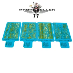 77propeller Prp034 4 Pcs Airbrush Stencils 90 Mm X 60 Mm Wood Texture For Spraying Fine Details Scale 1/32 1/35