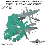 77propeller Prp080 1/72 Camouflage Painting Template Heinkel He- 219 A2 Wnr 290004 For Model Hobby 2000