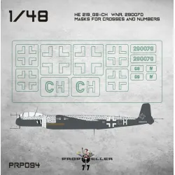 77propeller Prp094 1/48 He 219 G9 Ch Wnr 290070 Masks For Crosses And Numbers
