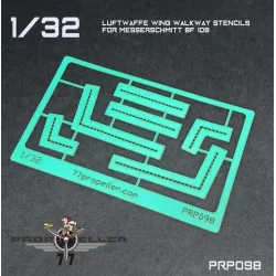 77propeller Prp098 1/32 Luftwaffe Wing Walkway Stencils For Messerschmitt Bf 109