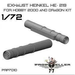 77propeller Prp7010 1/72 Exhaust Heinkel He-219 For Hobby 2000 And Dragon Kit