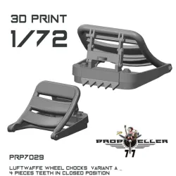 77propeller Prp7029 1/72 Luftwaffe Wheel Chocks Variant A 4 Pieces Teeth In Closed Position