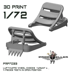 77propeller Prp7033 1/72 Luftwaffe Wheel Chocks Variant B 4 Pieces Teeth In Open Position