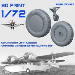 77propeller Prp7040 1/72 Grumman Jrf Goose Wheels Variant B For Sword Kit