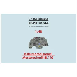 Print Scale Prs3d48-004 1/48 Instrumental Panel Bf 110e For Eduard Set