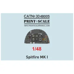 Print Scale Prs3d48-005 1/48 Spitfire Mk I Instrument Panel