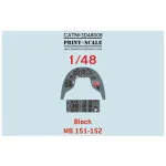 Print Scale Prs3d48-008 1/48 Bloch Mb 151/152 3D decal Instrument Panel