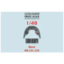 Print Scale Prs3d48-008 1/48 Bloch Mb 151/152 Instrument Panel