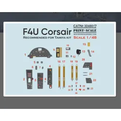 Print Scale 3d48017 1/48 Instrument Panel F-4u Corsair