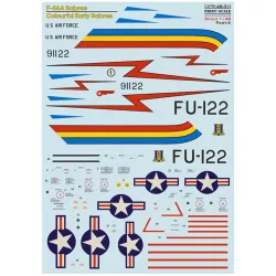 Print Scale 48-311 1/48 Decal For F-86a Colorful Early Sabres The Complete Set 2 Leaf Part 4