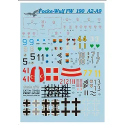 Print Scale 72-002 - 1/72 Focke-wulf Fw 190 A2-a9, Wet Decal Aircraft