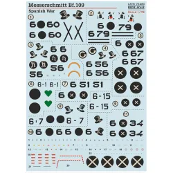 Print Scale 72-460 1/72 Decal For Bf-109 Messerschmitt In Spanish War