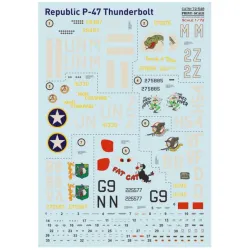 Print Scale 72-548 1/72 Decal For Republic P-47 Thunderbolt