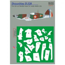 Print Scale Psm72015 1/72 Dewoitine D 520 Mask Decal W