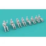 Rise144 Models Rm071 1/144 Airline Pilots 8x Pilots In Different Poses