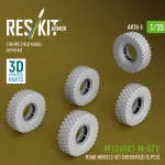Reskit Rs-av35-0003 1/35 M1240a1 M-atv Wheels Set Weighted 5 Pcs For Rye Field Model Rfm Kit 3d Printed