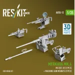 Reskit Rs-av35-0012 1/35 Merkava Mk4 Mg Set V2 2 Pcs Machine Gun Mounts 2 Pcs For Meng Kit 3d Printed