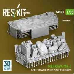 Reskit Rs-avu35-0003 1/35 Merkava Mk 3 Turret Basket W/Working Chains For Meng Kit 3d Printed