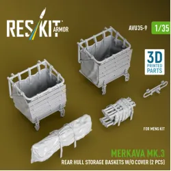 Reskit Rs-avu35-0009 1/35 Merkava Mk 3 Rear Hull Storage Baskets W/O Cover 2 Pcs For Meng Kit 3d Printed
