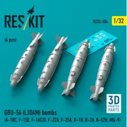 Reskit Rs32-0504 1/32 Gbu-54 Ljdam Bombs 4 Pcs A-10c F-15e F-16c/D F-22a F-35a B-1b B-2a B-52h Mq-9 3d Printed