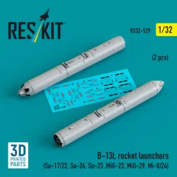 Reskit Rs32-0529 1/32 B-13l Rocket Launchers 2 Pcs Resin Kit