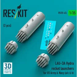 Reskit Rs35-0045 1/35 Lau-3a Hydra Rocket Launchers For Us Army Navy A/C H 2pcs 3d Printed