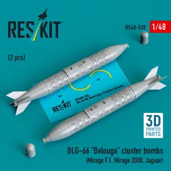 Reskit Rs48-0530 1/48 Blg-66 Belouga Cluster Bombs 2 Pcs 3d Printed Resin Kit