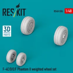 Reskit Rs48-0586 1/48 F-4c/D/E/F Phantom Ii Weighted Wheel Set 3d Printed