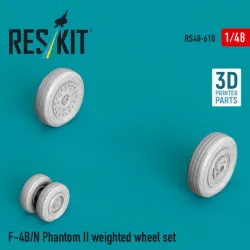 Reskit Rs48-0610 1/48 F-4b/N Phantom Ii Weighted Wheel Set 3d Printed