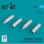 Reskit Rs72-0510 1/72 Royal Navy 2 Launchers 4 Pcs F-4 Harrier Sea Vixen Buccaneer 3d Printed