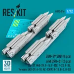 Reskit Rs72-0516 1/72 Gbu-39 Sdb 8 Pcs And Bru-61 2 Pcs Su-27 Mig-29 F-16 F-15e F-22 F-35 Tornado Jas-39 A-10 Ac-130w B-1b B-2 B-52 3d Printed