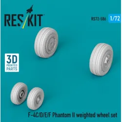 Reskit Rs72-0586 1/72 F-4c/D/E/F Phantom Ii Weighted Wheel Set 3d Printed