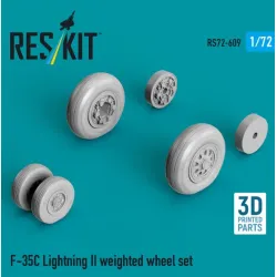 Reskit Rs72-0609 1/72 F-35c Lightning Ii Weighted Wheel Set 3d Printed