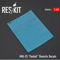 Reskit Rsb48-0004 1/48 Mig-25 Foxbat Stencils Decals