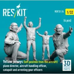 Reskit Rsf32-0024 1/32 Yellow Jersey Left Position From The Aircraft Plane Director Aircraft Handling Officer Catapult And Arresting Gear Officers 4 Pcs 3d Printed