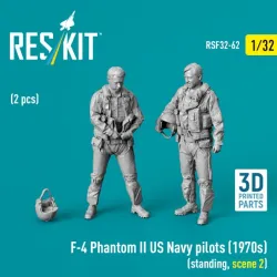 Reskit Rsf32-0062 1/32 F-4 Phantom Ii Us Navy Pilots 1970s Standing Scene 2 2 Pcs 3d Printed
