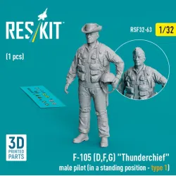 Reskit Rsf32-0063 1/32 F105 Dfg Thunderchief Male Pilot In A Standing Position Type 1 1 Pcs 3d Printed