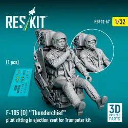 Reskit Rsf32-0067 1/32 F-105d Thunderchief Pilot Sitting In Ejection Seat For Trumpeter Kit 1 Pcs