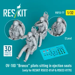 Reskit Rsf32-0077 1/32 Ov-10d Bronco Pilots Sitting In Ejection Seats 2 Pcs Only For Reskit Rsu32-0169 And Rsu32-0170