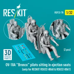 Reskit Rsf32-0078 1/32 Ov-10a Bronco Pilots Sitting In Ejection Seats 2 Pcs Only For Reskit Rsu32-0060 Rsu32-0061