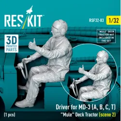 Reskit Rsf32-0083 1/32 Driver For Md-3 A B C T Mule Deck Tractor Scene 2 1 Pcs 3d Printed
