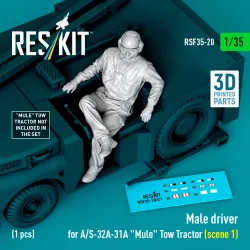 Reskit Rsf35-0020 1/35 Male Driver For A/S-32a-31a Mule Tow Tractor Scene 1 1pcs