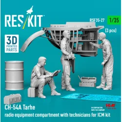 Reskit Rsf35-0027 1/35 Ch-54a Tarhe Radio Equipment Compartment With Technicians 3 Pcs For Icm Kit 3d Printed