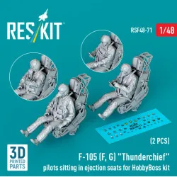 Reskit Rsf48-0071 1/48 F-105 F G Thunderchief Pilots Sitting In Ejection Seats For Hobbyboss Kit 2 Pcs 3d Printed